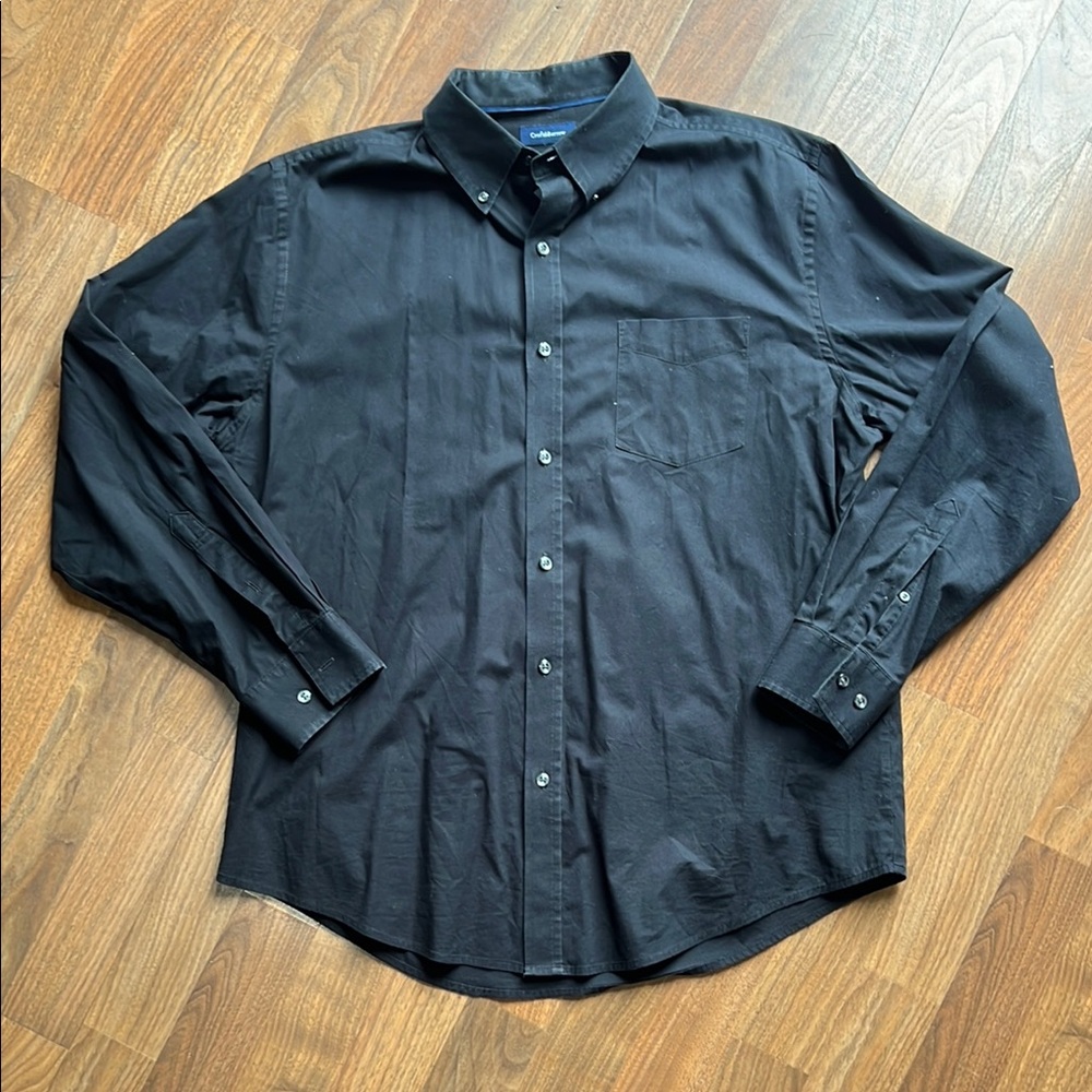 Croft & Barrow Black Casual Button Down Shirt